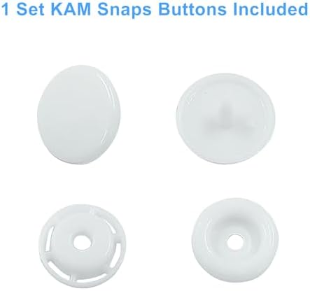 Suiwotin 100 Sets T5 Resin Snap Buttons White Round