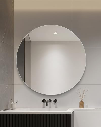 LTSRLL Round Wall Mirror - Frameless HD Explosion-Proof