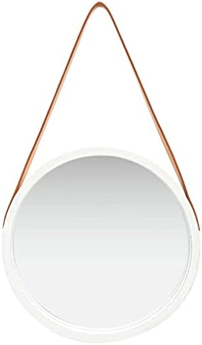 QUAHEAS Wall Mirror White Round Farmhouse Style