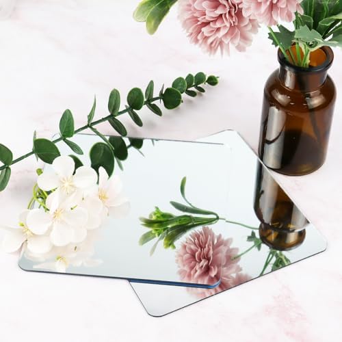 yuntop 2 Pack Self Adhesive Acrylic Wall Mirror 6x6 Inch Shatterproof