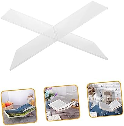 SEWACC Transparent X-Shaped Cookbook Stand for Home Office Use