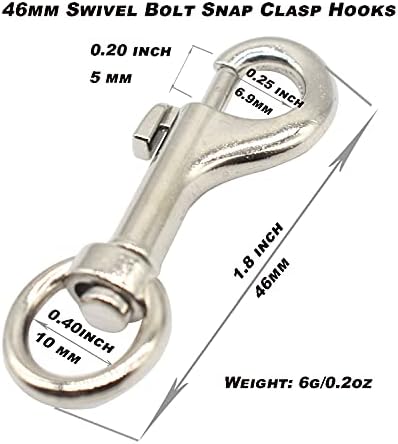 10pcs 18 Inch Swivel Snap Hook Buckles Silver