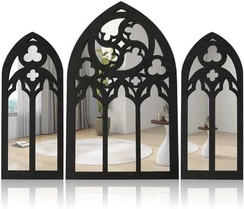 GLMFAN Gothic Arched Wall Mirror Set 3Pcs