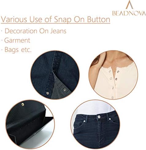 BEADNOVA Snaps Buttons 100 Sets 2 Colors 1
