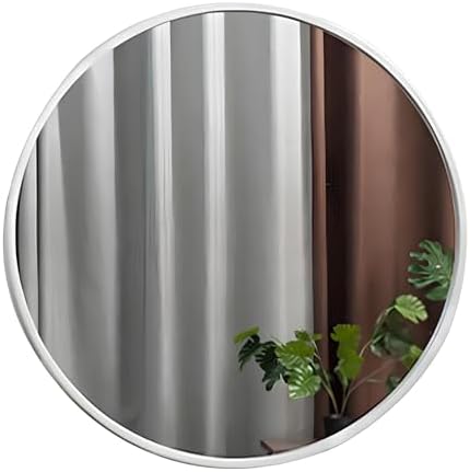 TZUFA Round Wall Mirror 40cm Silver Bathroom Decor