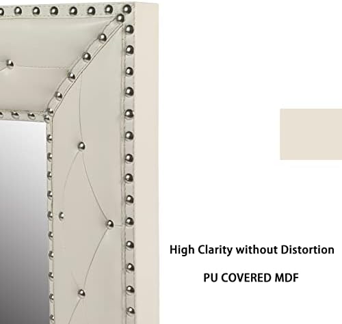 Dyncan Decorative Wall Mirror with Rivet Design 21x26 Inches