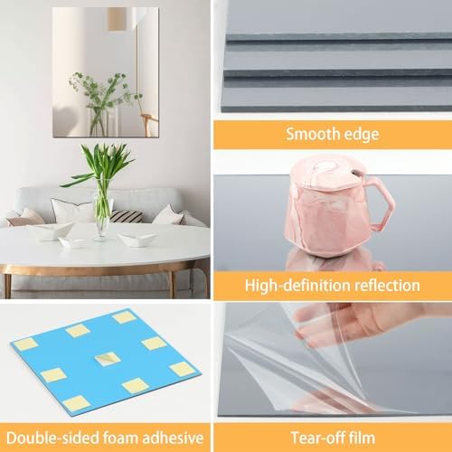 DARENYI 2Pcs Acrylic Mirror Tiles for Wall