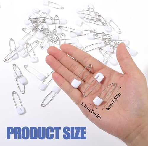 Nogeqi 50 Pcs Safety Pins with Locking Closures