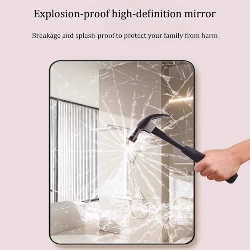 Simple HD White Bathroom Mirror with Aluminum Frame