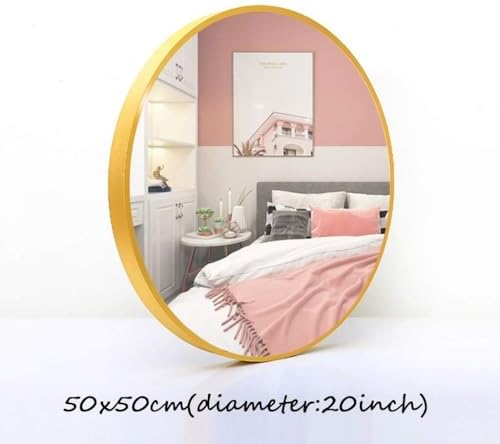 JLVAWIN GoldBlack 20 Inch Round Metal Frame Mirror