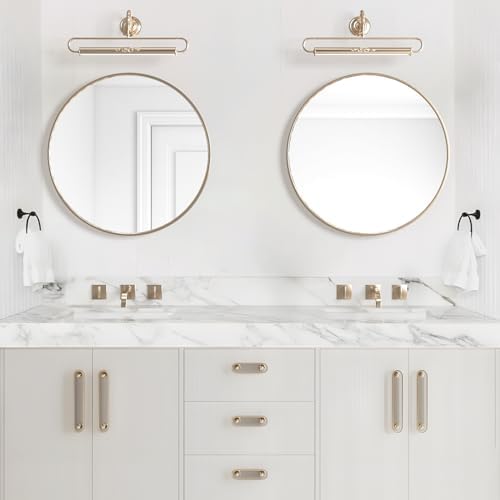 CONGUILIAO 24 Inch Round Gold Wall Mirror Set