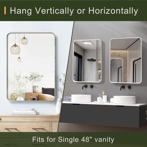NicBex 40x30 Inch Silver Wall Mirror for Bathroom Vanity