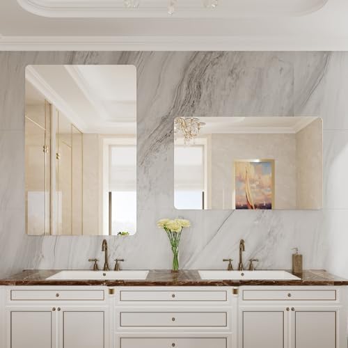 Frameless Bathroom Mirror 30x40 HD for Vanity Over Sink