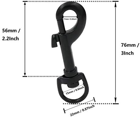 BIKICOCO D-Ring Swivel Snap Hook - Pack of 20