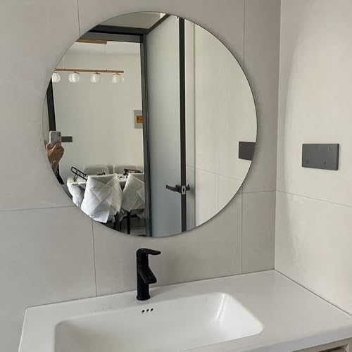 NOIRDA 35cm Round Frameless Shatterproof Mirror