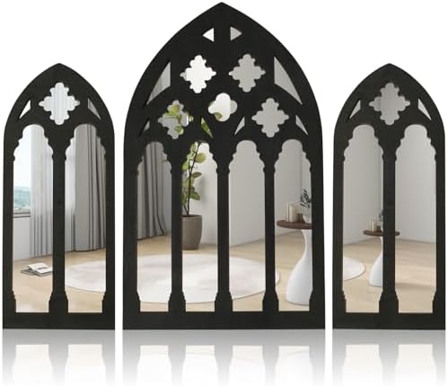 3Pcs Gothic Arched Mirrors Wall Decor Set