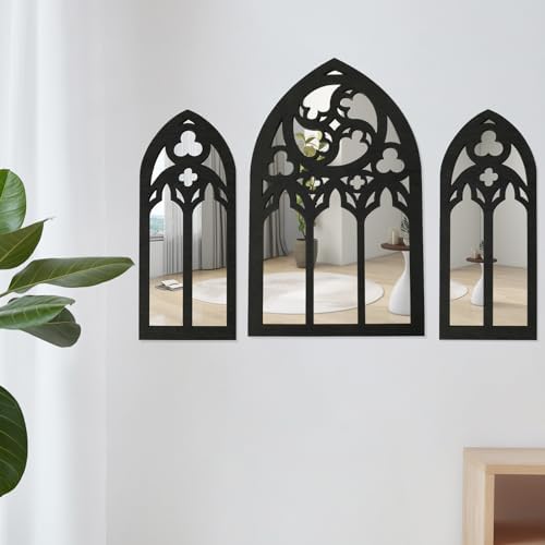 GLMFAN Gothic Arched Wall Mirror Set 3Pcs