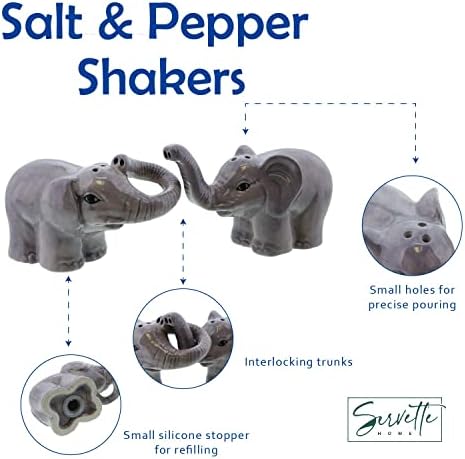 Animal Salt and Pepper Shakers - Interlocking Elephants