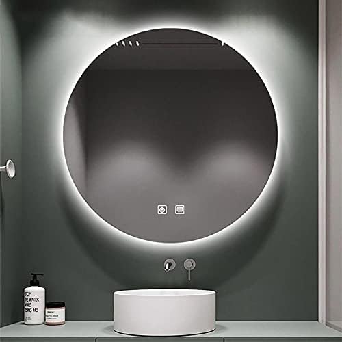 20 Inch LED Round Bathroom Mirror with Touch Switch