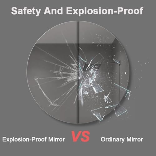 NOIRDA 35cm Round Frameless Shatterproof Mirror
