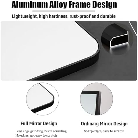 NOIRDA Gold Rectangular Framed Wall Mirror 30x40cm