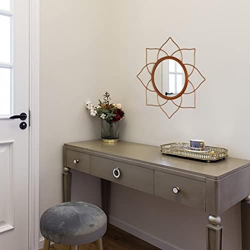 Uniquewise Pack of 2 Flower Shape Rose Gold Mirror