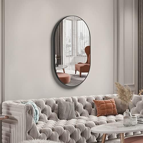 CASSILANDO Oval Mirror 20x30 Black Metal Frame
