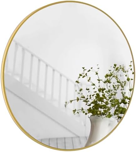 Gold Round Mirror 24 Inch Bathroom Vanity Wall Mirror