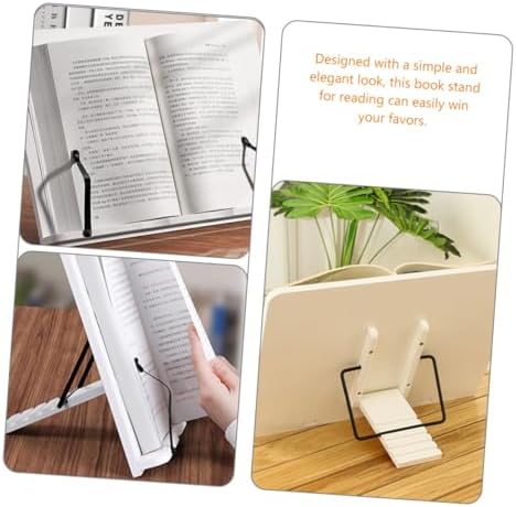 NUOBESTY Adjustable Wooden Book Stand for Desk and Reading