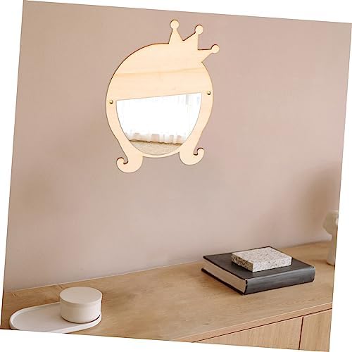 Mipcase Wooden Cartoon Wall-Mount Makeup Mirror for Girls