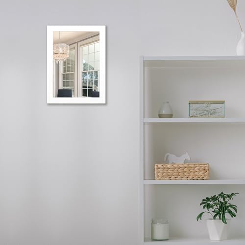 BOMINICA 12x16 Inch Framed Wall Mirror White