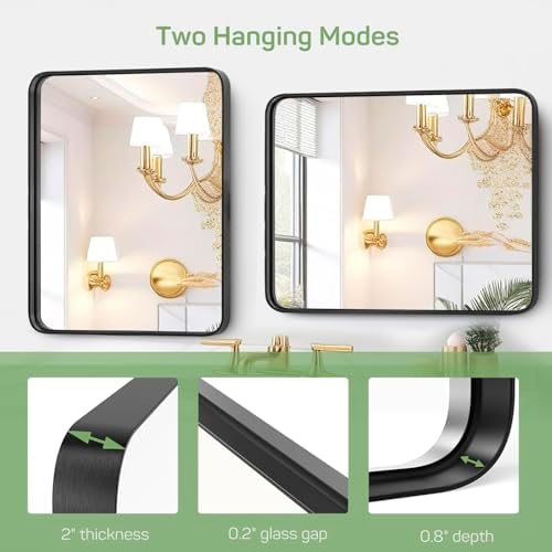 Zibbizo 22x30 Inch Bathroom Mirror with Metal Frame 1