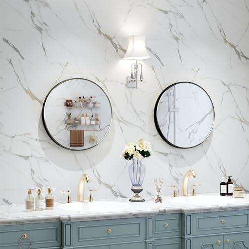20 Round Bathroom Mirror with Black Metal Frame