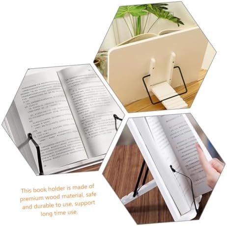 Wooden Book Stand Holder for Cookbooks Textbooks Magazines