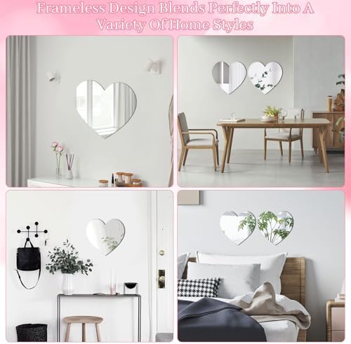 DARENYI Heart Shaped Wall Mirror Tile 12x116inches