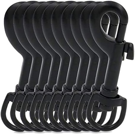 BIKICOCO Swivel Snap Hooks 35 Black Pack of 10
