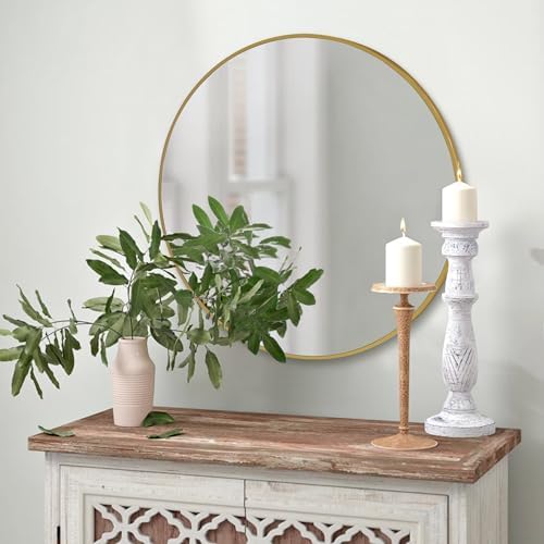 CULER Gold Frosted 24 Inch Round Mirror