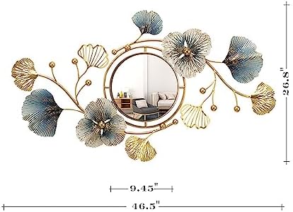 DESYIFO 46inch Ginkgo Leaf Wall Mirror Decor
