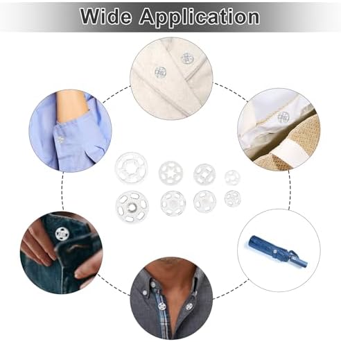 Salbsever 120 Sets Clear Plastic Snap Buttons for Sewing