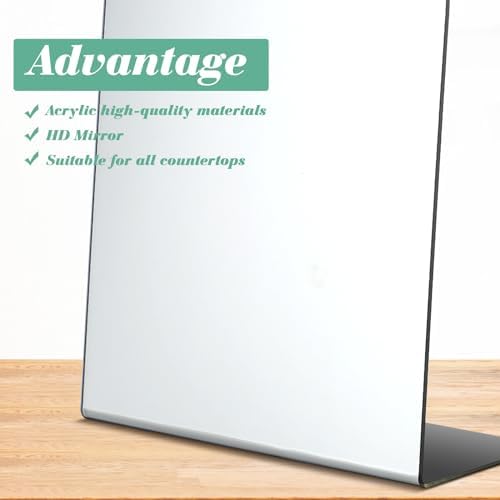 2 Pcs Freestanding Acrylic Desk Mirror 7x9 Inch