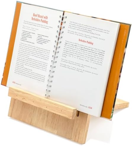 Red Co Sustainable Rubberwood Cookbook Stand 1