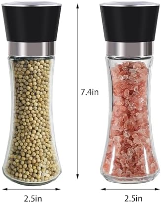 GZLT Salt Pepper Grinder Set with Dust Cover and Ceramic Mill