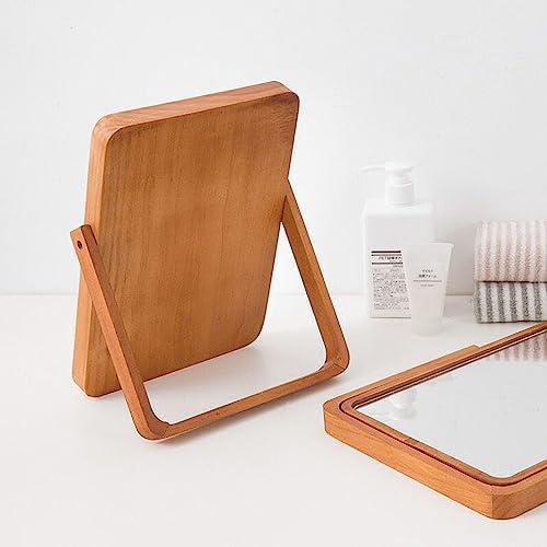 Mokoze Wood Vanity Mirror for Desk or Wall - 1055x787x079 Inches