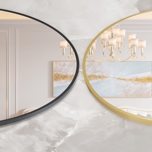 18 Inch Black Round Wall Mirror with Metal Frame