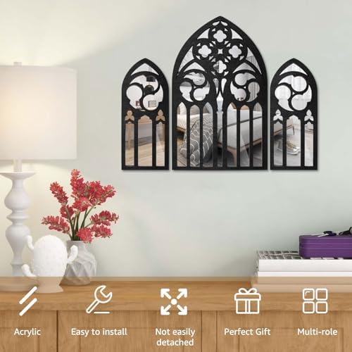 3 Pcs Gothic Wall Mirror Decor Set