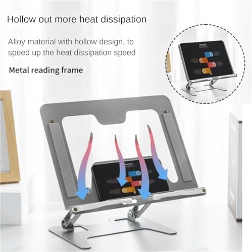 Adjustable Foldable Cookbook Stand with Page Clips