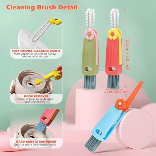 Yadiana 3 in 1 Cup Lid Cleaning Brush Set