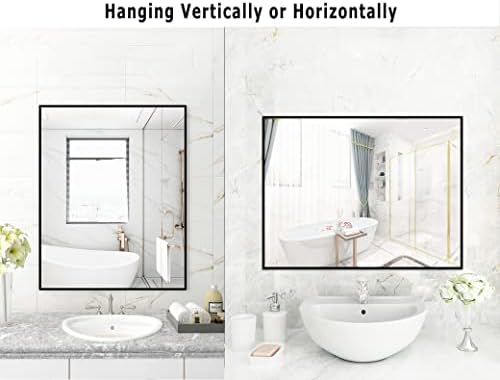 Black 30x40 Inch Bathroom Mirror with Aluminum Frame