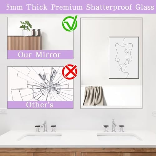DOIMUSIM Frameless Mirror 14x18 Inch Wall Mount 1