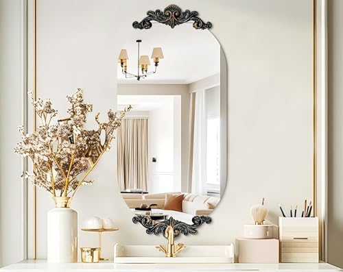 Artloge 40x20in Frameless Oval Mirror with Baroque Frame